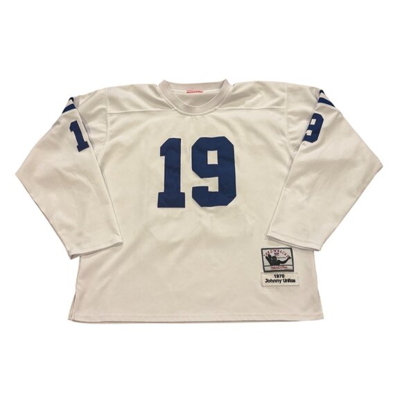Mitchell & Ness 1970 Baltimore Colts Johnny Unitas #19 NFL Long Sleeve Jersey XL - Picture 2 of 8